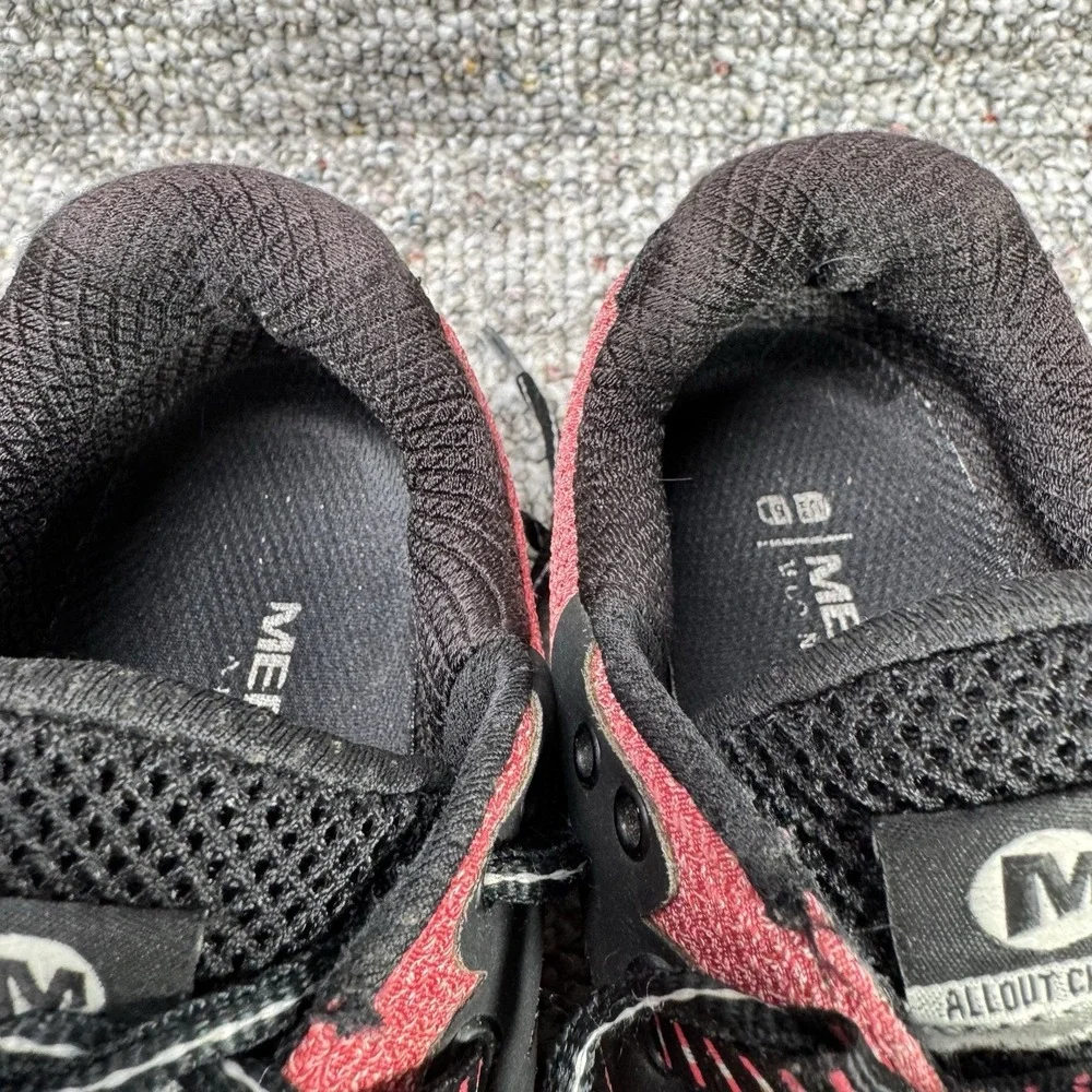Merrell Shoes Womens 8 All Out Charge Trail Running Hiking Black Red J03962